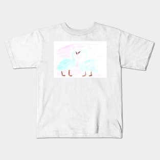 Watercolor, pair of swans, love and wedding, birds. art decoration, sketch. Illustration hand drawn modern Kids T-Shirt